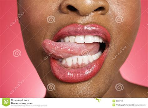 Close Up Of Woman Sticking Out Tongue Stock Photo - Image ...