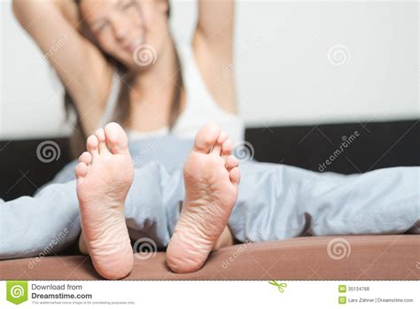 Close Up Of The Soles Of Female Feet Royalty Free Stock ...