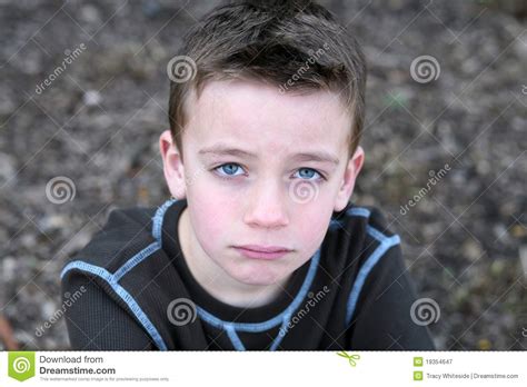 Close Up Of Cute Boy With Sad Face Stock Image - Image ...