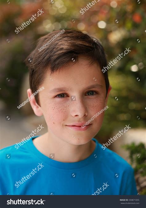 Closeup Of Cute Young Teen Boy Smiling Stock Photo ...