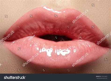 Cosmetics Makeup Closeup Shoot Beautiful Lips Stock Photo ...