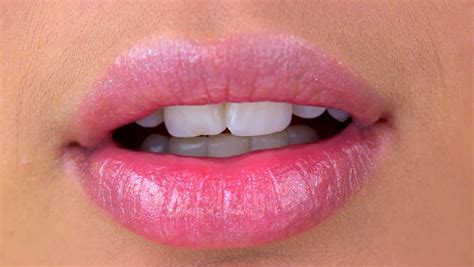 HD1080i Extreme Close Up Of Woman's Lips Stock Footage ...