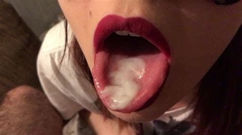 Teen Red Lipstick Closeup Blowjob, Cum on Tongue and ... Teen Red Lipstick Closeup Blowjob, Cum on Tongue and
