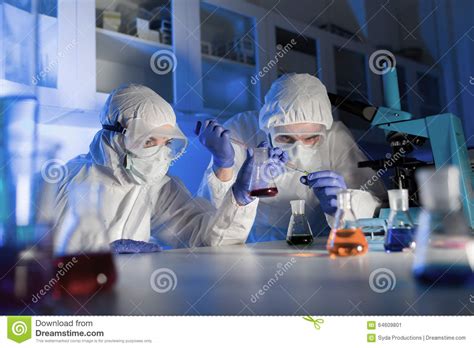 Close Up Of Scientists Making Test In Lab Stock Image ...