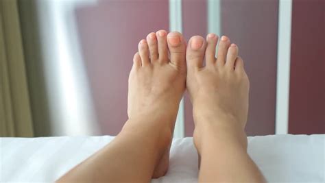 Woman Feet Dancing In Bed. Closeup. Stock Footage Video ...